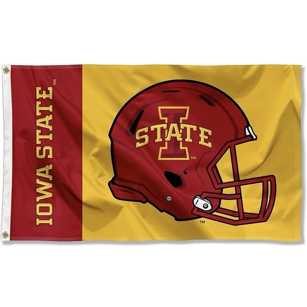 Iowa State Cyclones NCAA Football 3x5 ft Flag Helmet Design Yellow/Red